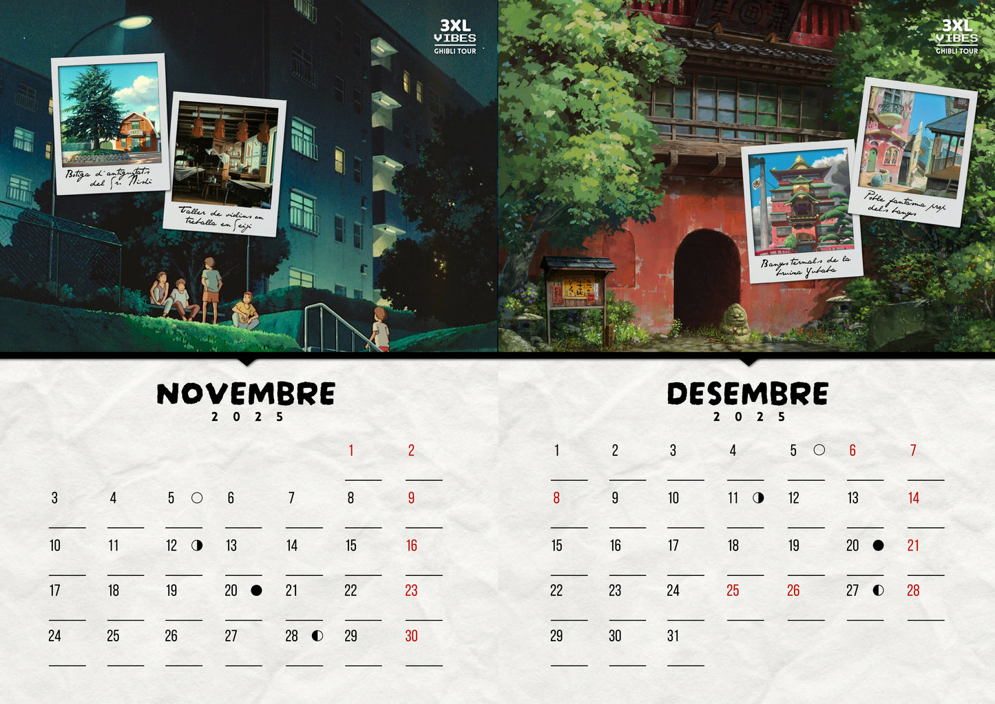 Calendario Ghibli Tour 2025